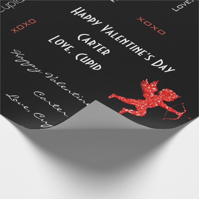 Personalised Cupid Valentine's Wrapping Paper (Corner)