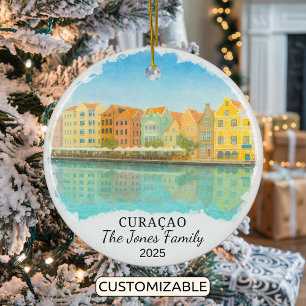 Personalised Curacao Ornament, Curacao Ceramic Ornament