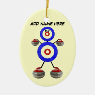 Personalised Curling Star Ceramic Ornament