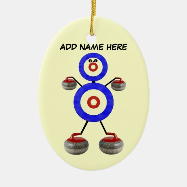 Personalised Curling Star Ceramic Ornament (Front)