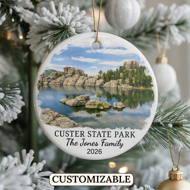 Personalised Custer State Park Custom South Dakota Ceramic Ornament (Creator Uploaded)