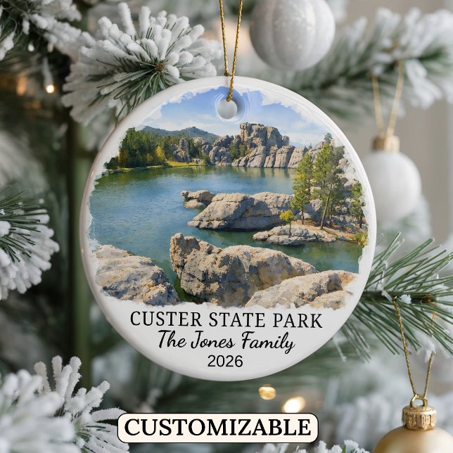 Personalised Custer State Park Custom South Dakota Ceramic Ornament (Creator Uploaded)
