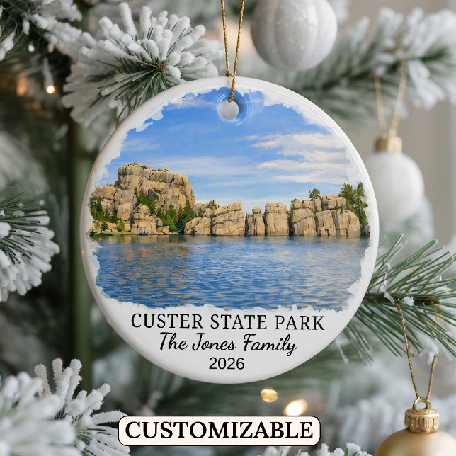 Personalised Custer State Park Custom South Dakota Ceramic Ornament (Creator Uploaded)