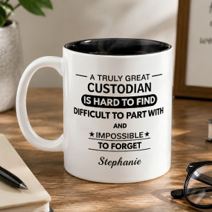Personalised Custodian Farewell Two-Tone Coffee Mug
