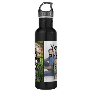 Personalised Custom 2 Photo and Text 710 Ml Water Bottle