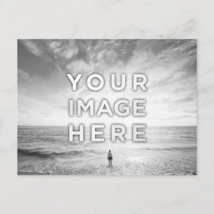 Personalised Custom 2 Photo Black And White  Postcard