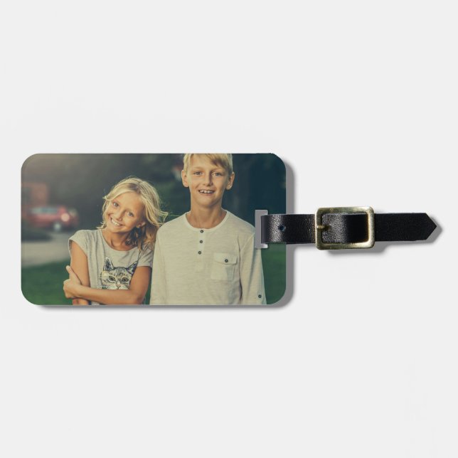 Personalised Custom 2 Photo Double Sided Luggage Tag (Front Horizontal)