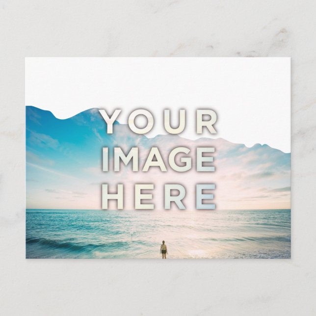 Personalised Custom 2 Photo torn paper Postcard (Front)