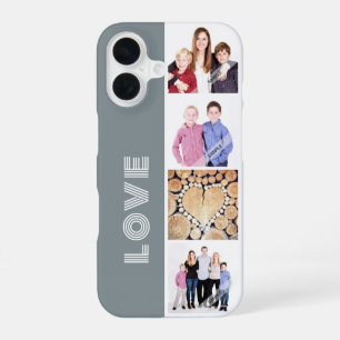 Personalised Custom 4 Photo Collage Love Family iPhone 16 Case