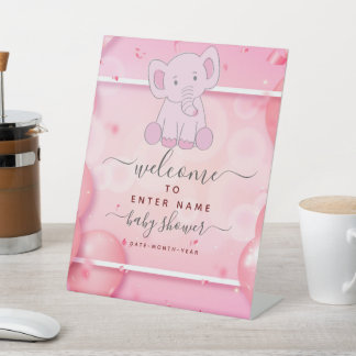 Personalised custom baby shower welcome sign GIRL