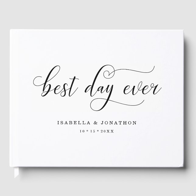 Personalised Custom "Best Day Ever" Wedding Guest Book (Front)