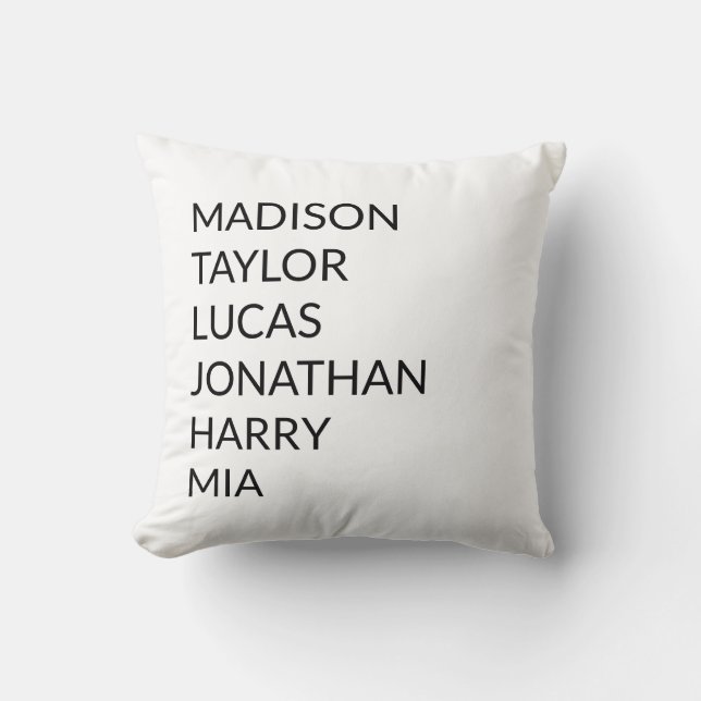 Personalised custom best friends family names cushion (Front)