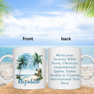 Personalised Custom Bible Verse Beach Landscape Coffee Mug