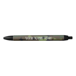 Personalised Custom Black Trim Pen, Black Ink Pen