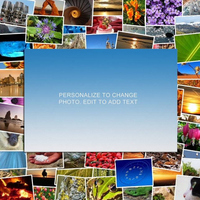 Personalised Custom Blue Artwork Photo Add Text Poster (Personalized Custom Blue Artwork Photo Add Text Poster)