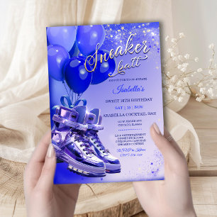 Personalised Custom Blue Sneaker Invitation