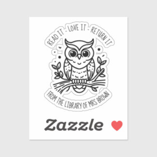 Personalised Custom Book Stickers | Bookplate owl