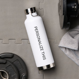 Personalised Custom Branded Made White & Black Water Bottle