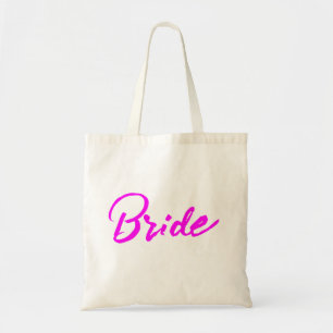 Personalised Custom Bride Name Gift Tote Bags. Bag