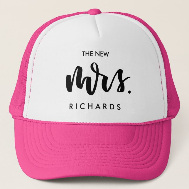 Personalised Custom Bride Wedding Mrs Trucker Hat (Front)