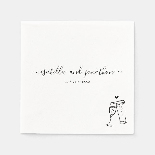 Personalised Custom Bubbles & Brews Themed Napkins (Front)