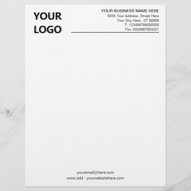 Personalised Custom Business Letterhead with Logo (Front)