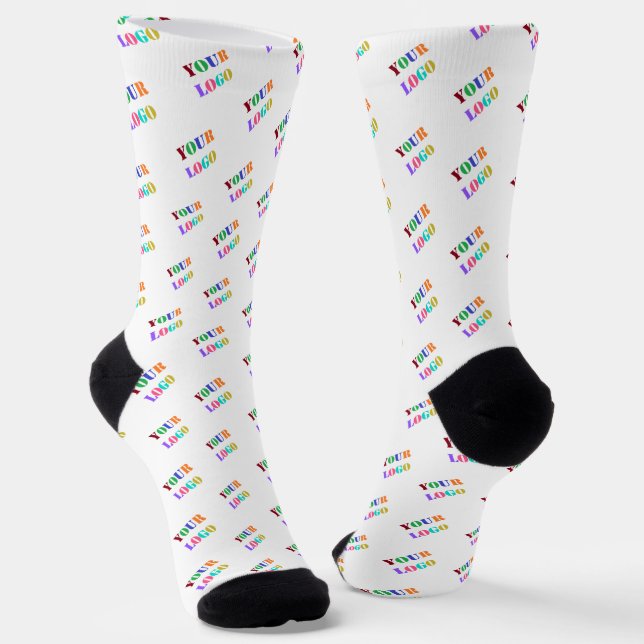 Personalised Custom Business Logo Socks Template (Angled)