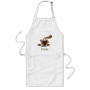 Personalised Custom Chef Coffee Cup Bakery Long Apron