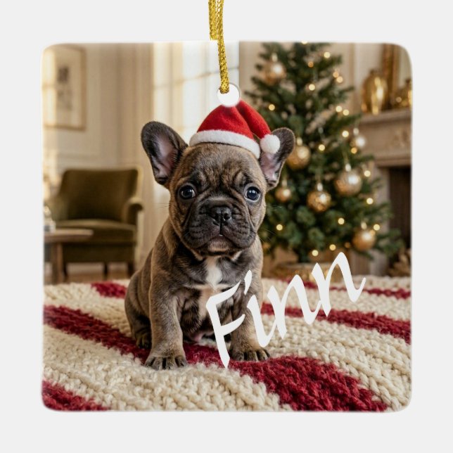 Personalised Custom chic Photo Ceramic Ornament (Front)