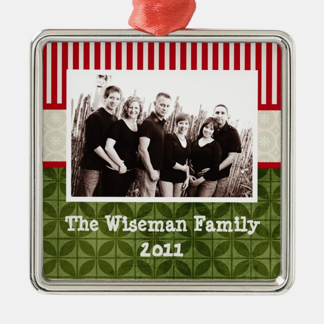 Personalised Custom Christmas PHOTO Ornament (Front)