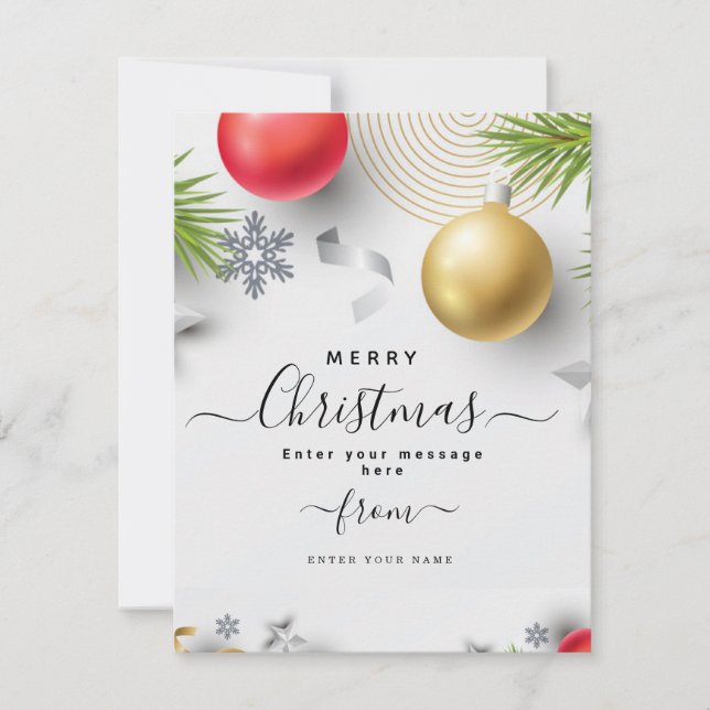 Personalised custom Christmass Holiday Card (Front)