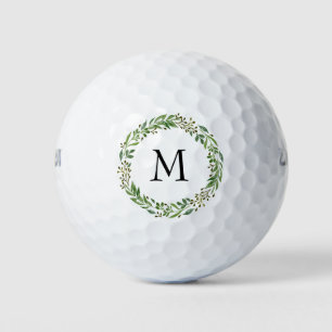 Personalised Custom Classic Green Laurel Wreath Golf Balls