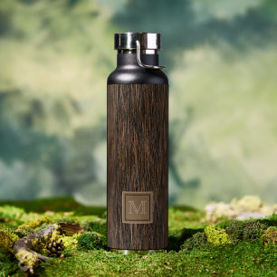 Personalised Custom Classy Wood Grain Art Pattern Water Bottle