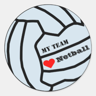 Personalised Custom Colour Love Netball Team Classic Round Sticker