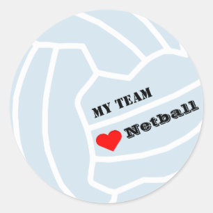 Personalised Custom Colour Netball Team Classic Round Sticker