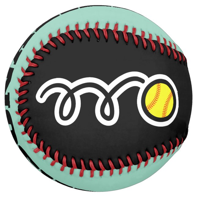 Personalised custom colour softball gift for playe (Back Right)