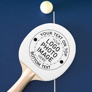 Personalised Custom Colour Text Photo Logo Ping Pong Paddle