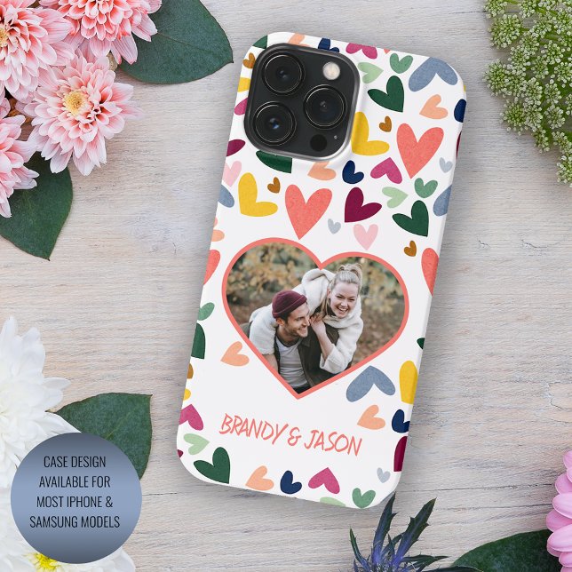 Personalised Custom Colourful Hearts Art Pattern iPhone Case (Creator Uploaded)