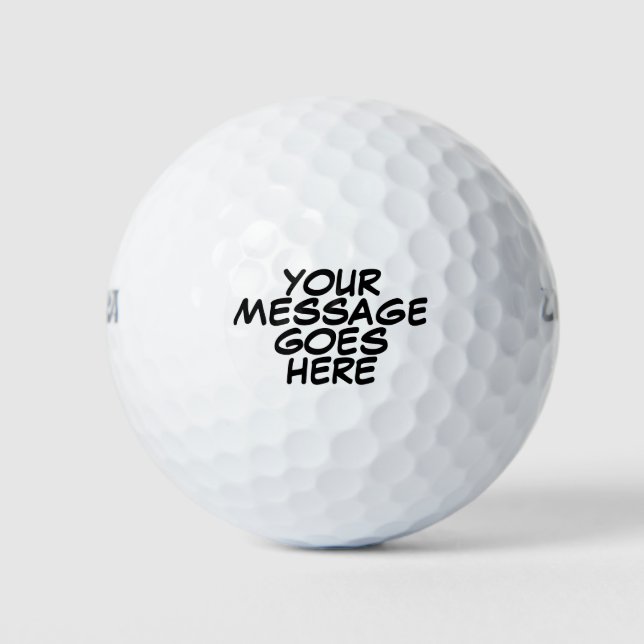 Personalised Custom Comic Book Message Golf Balls (Front)