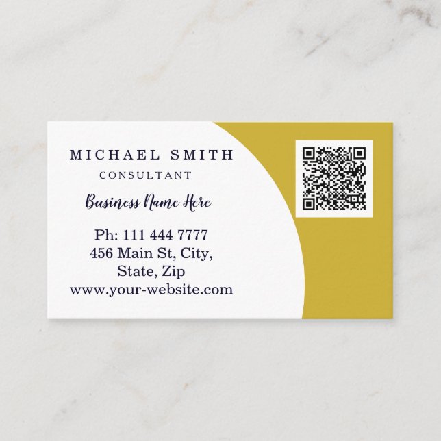 Personalised Custom Corporate QR Code Logo Busines Business Card (Front)