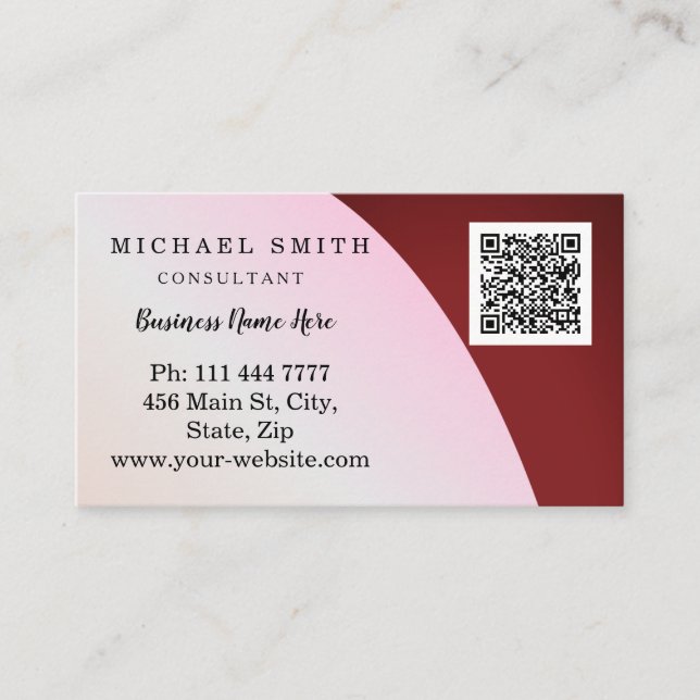 Personalised Custom Corporate QR Code Logo Business Card (Front)