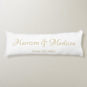 Personalised Custom Couple Name and Date Wedding Body Cushion