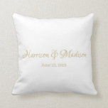 Personalised Custom Couple Name and Date Wedding Cushion<br><div class="desc">Personalised Custom Couple Name and Date Wedding Throw Pillow.
Elegant,  classic,  minimalist design.
Check the rest of the collection for matching coordinating items.</div>