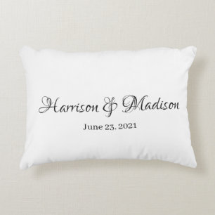 Personalised Custom Couple Name and Date Wedding Decorative Cushion