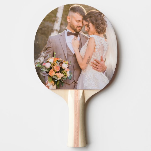 Personalised Custom Couple Photo Keepsake Ping Pong Paddle (Front)