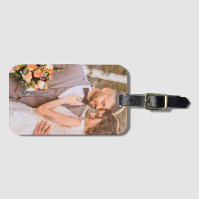 Personalised Custom Couple Photo Luggage Tag (Front Horizontal)