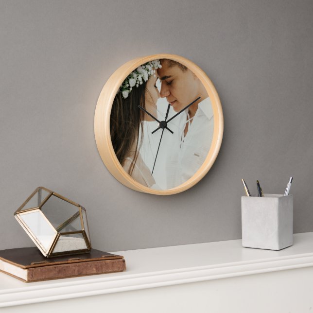 Personalised Custom Couple Photo Newly Wed Gift  Clock (Office)