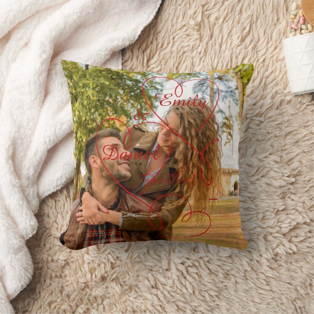 Personalised,Custom Couple Pillow | Photo & Names  (Blanket)