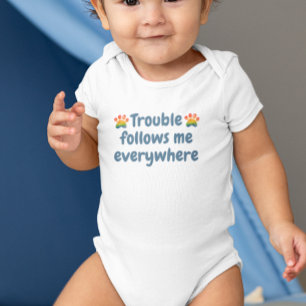 Personalised custom cute baby and dog  bodysuit