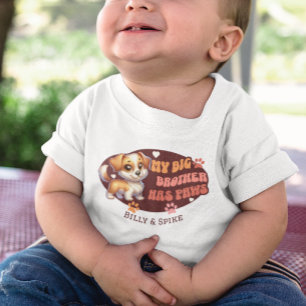 Personalised custom cute baby and dog T-Shirt